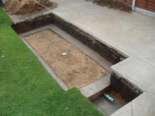 footings and 'pit' slab laid